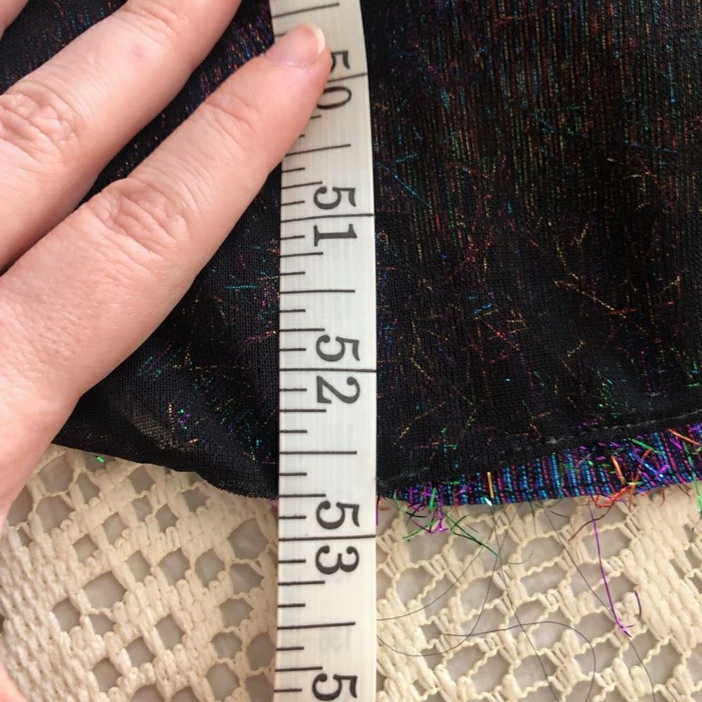 sheer overlay long colorful metallic hair confetti cap sleeve vintage y2k - Picture 11 of 11